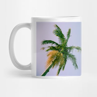 Palm frond detail against sky Mug